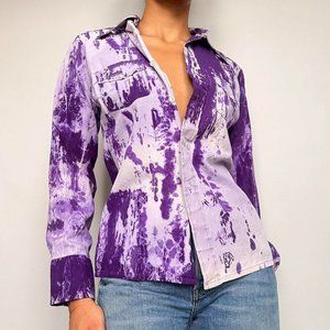 tie dye van heusen button up